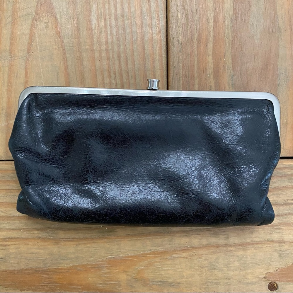 Hobo Clutch Wallet in Black leather
